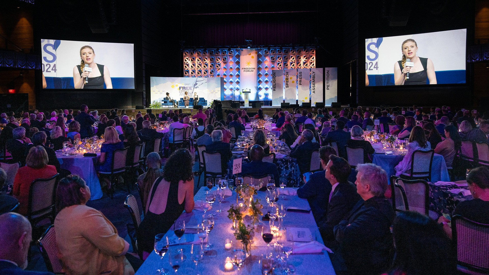 Grace Gibson-Snyder (pictured on-screen) and Claire Vlases, 2024 honorees representing the Montana youth climate advocates, discuss their work with host Laura Barrón-López.