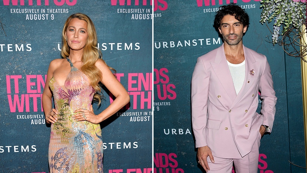 Side-by-side photo of "It Ends With Us" co-stars Blake Lively and Justin Baldoni